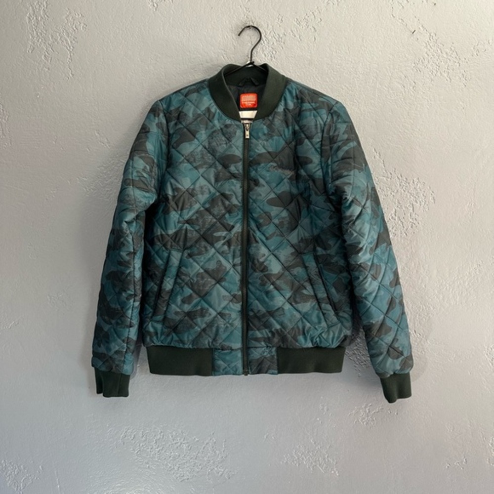 Columbia Hawlings Hill Bomber Jacket Thermal Coil-Blue Black Camo Size M